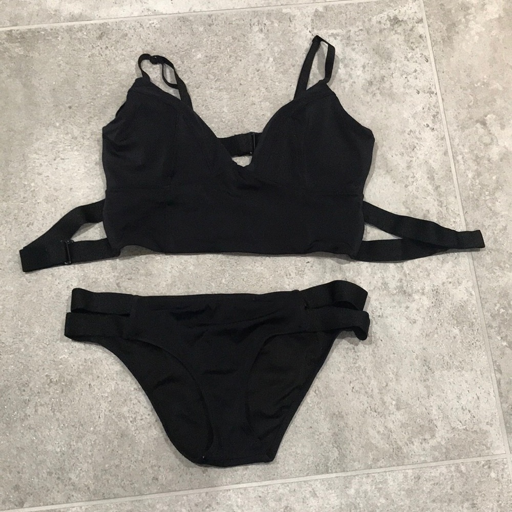 Black two piece swimsuit